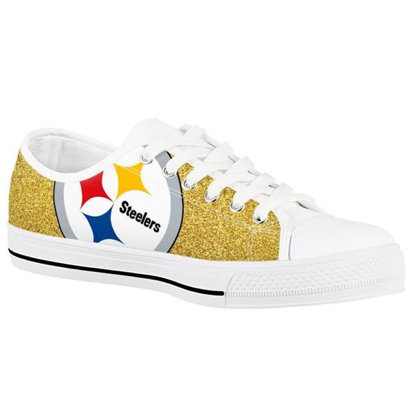 Women's Pittsburgh Steelers Low Top Canvas Sneakers 002